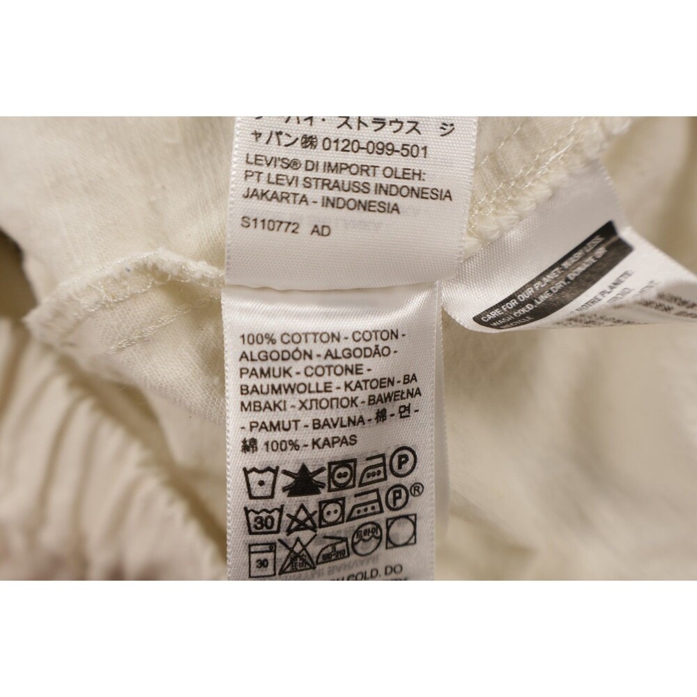 Levis Womens Medium Cream Off White Cropped Utility Jacket Shirt A1900-0001 M - Picture 5 of 10